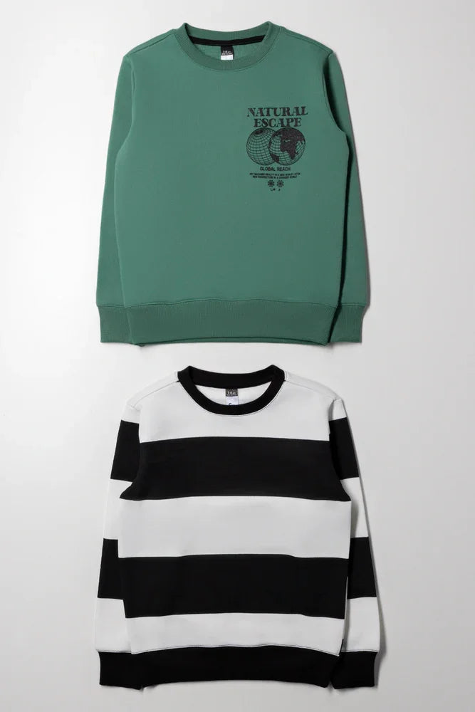 2 Pack Crewneck Tracktops Green