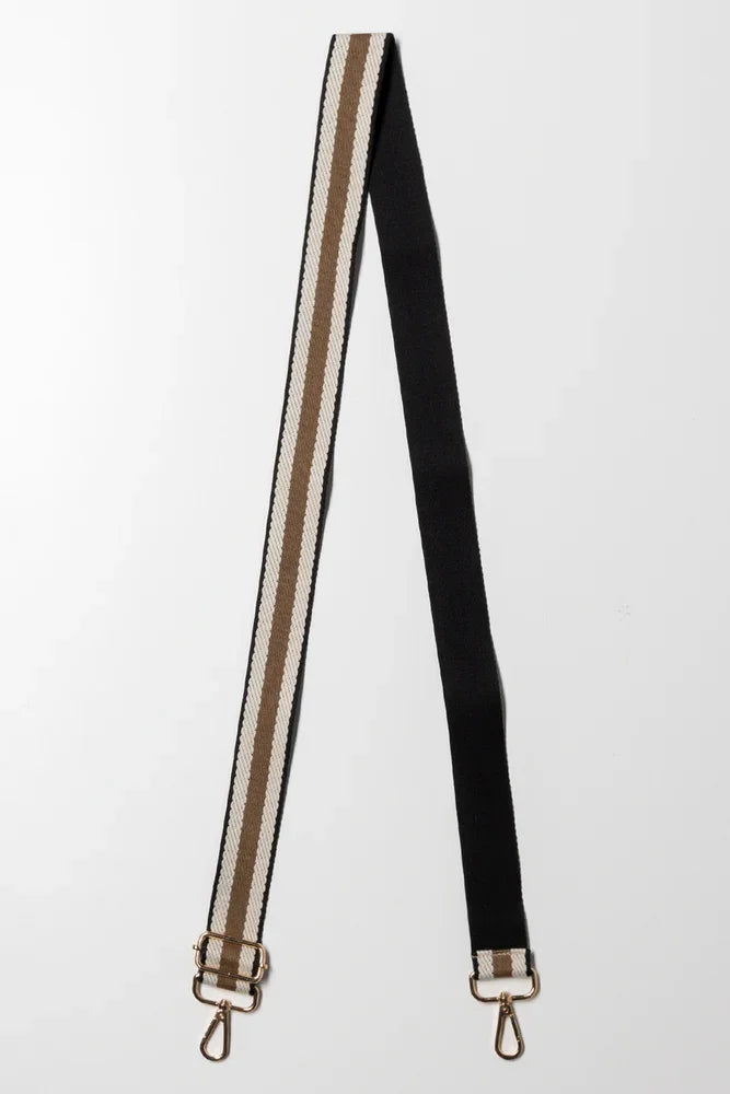 Stripe Bag Strap With Green Middle Stripe