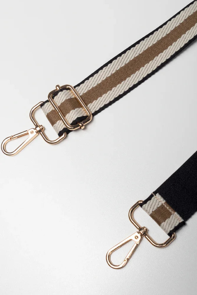 Stripe Bag Strap With Green Middle Stripe