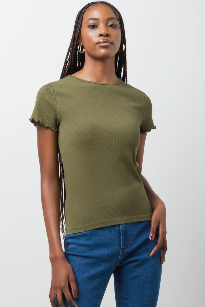 Crew Neck Short Sleeve Seamfree Green