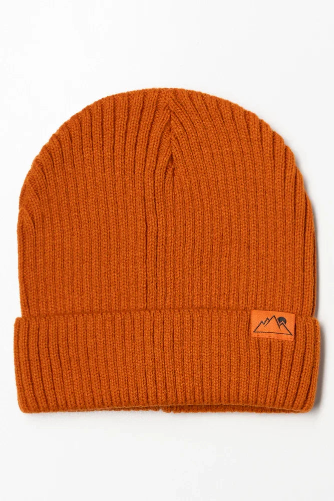 PLAIN RIB BEANIE RUST