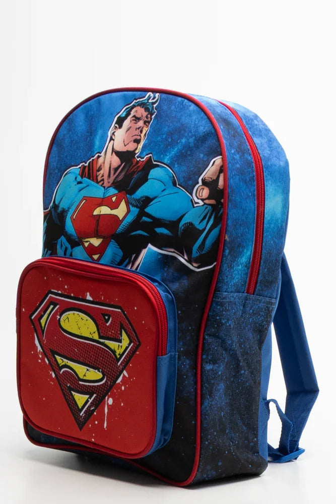 Superman front pocket backpack navy