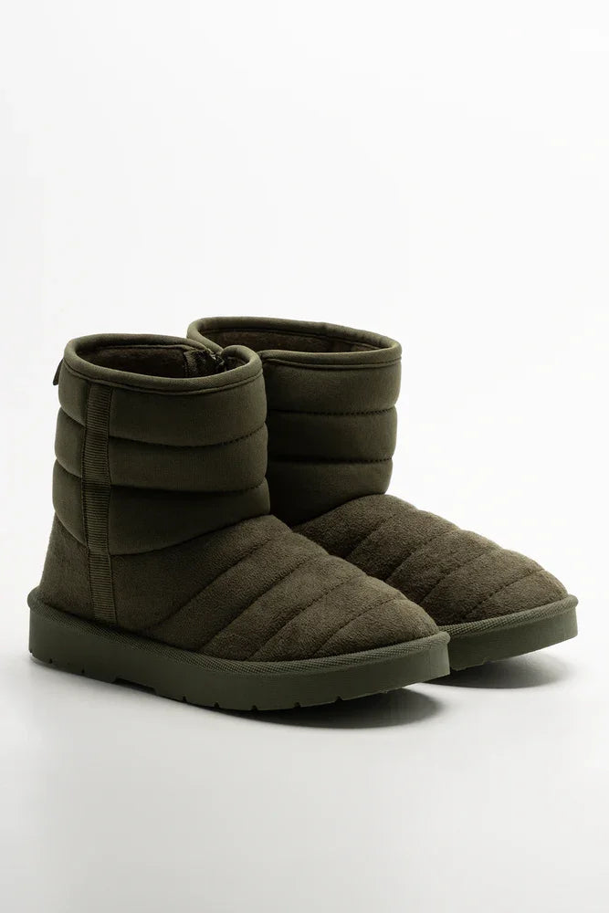 Quilted Comfy Boot Green