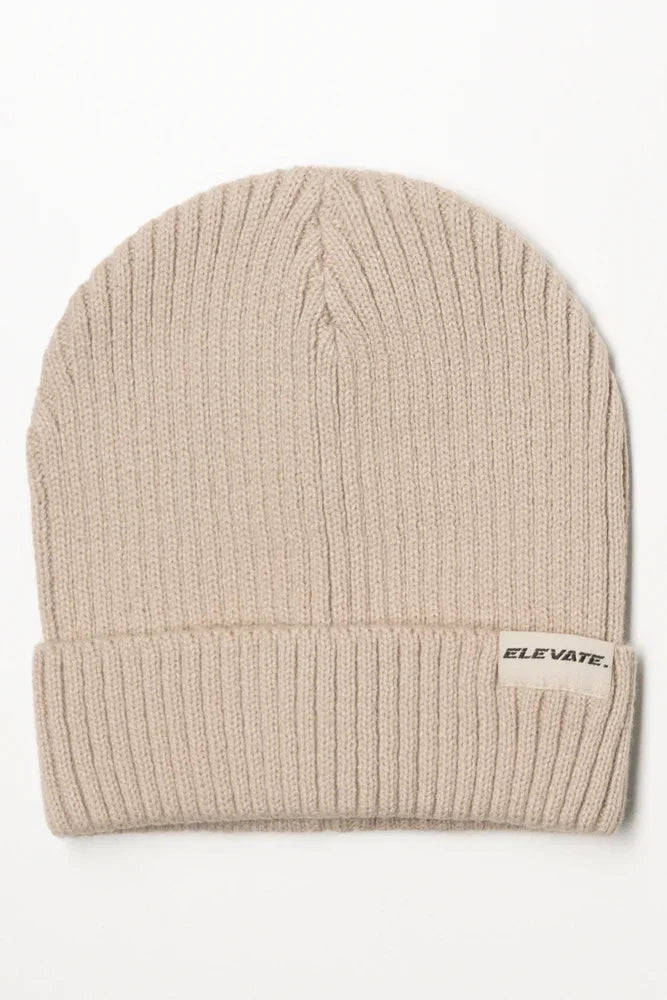 Plain Rib Beanie Natural