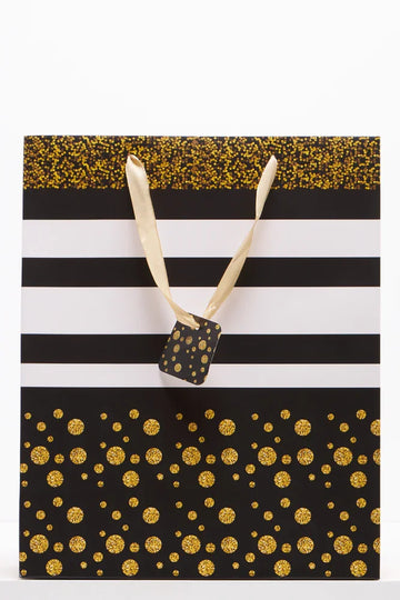 Stripe Gift Bag Black