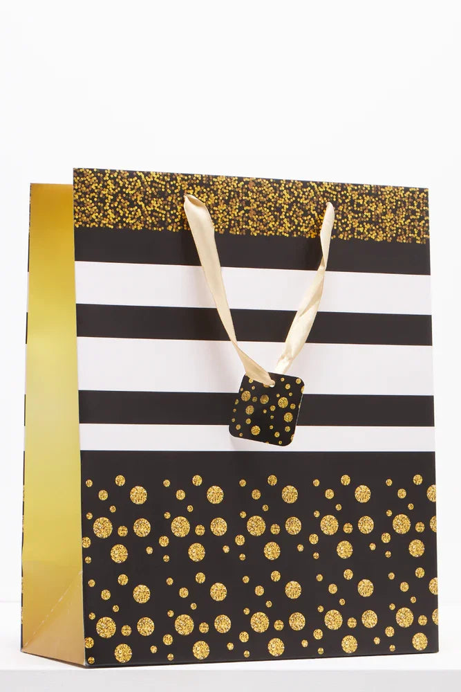 Stripe Gift Bag Black (1)