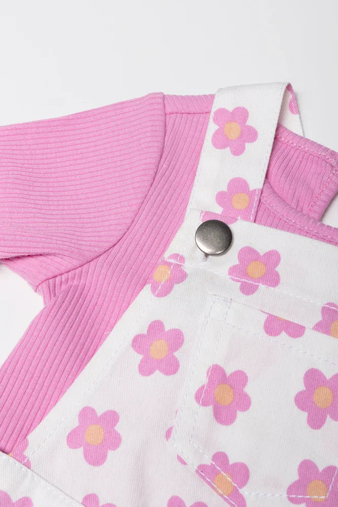 Twill Pinafore and T-shirt set