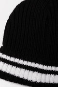 STRIPED RIB BEANIE BLACK (1)