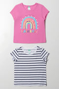 2 Pack T-Shirts Pink And White