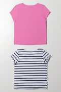 2 Pack T-Shirts Pink And White (2)