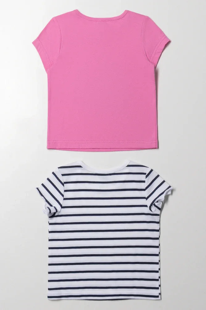 2 Pack T-Shirts Pink And White (2)