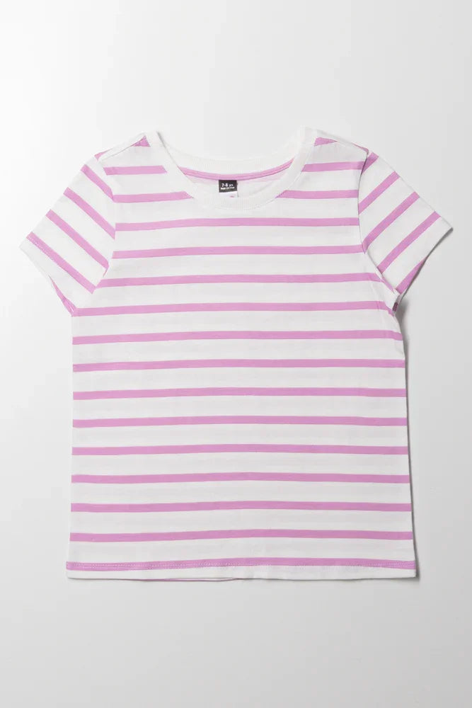 Short Sleeve Stripe T-Shirt White