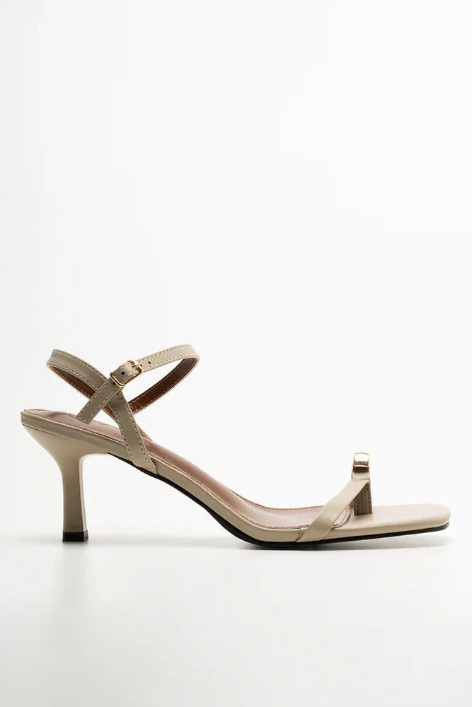 Toe Loop Heel Sandals Natural