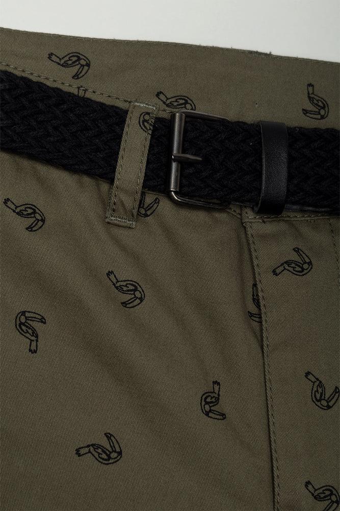 Belted Chino Shorts Green