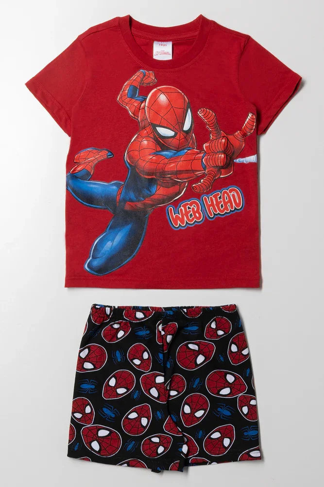 Spider-Man Short Sleeve Pyjama Set Red