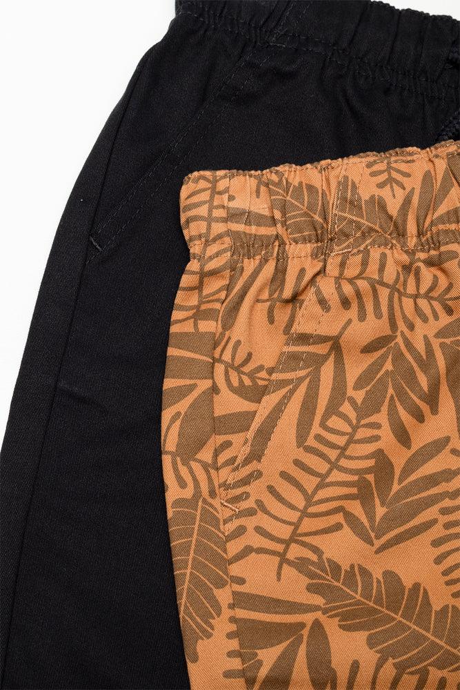 2 Pack Woven Shorts Brown And Black