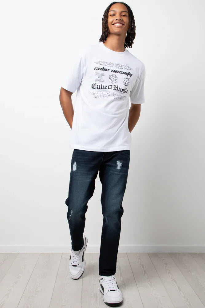 Ripped Skinny Denim Jeans Blue