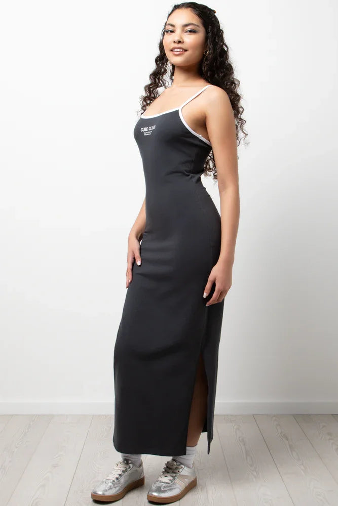 Strappy Bodycon Dress Dark Grey