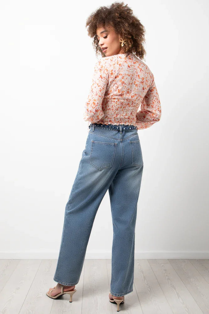 Floral Long Sleeve Blouse Pink (2)