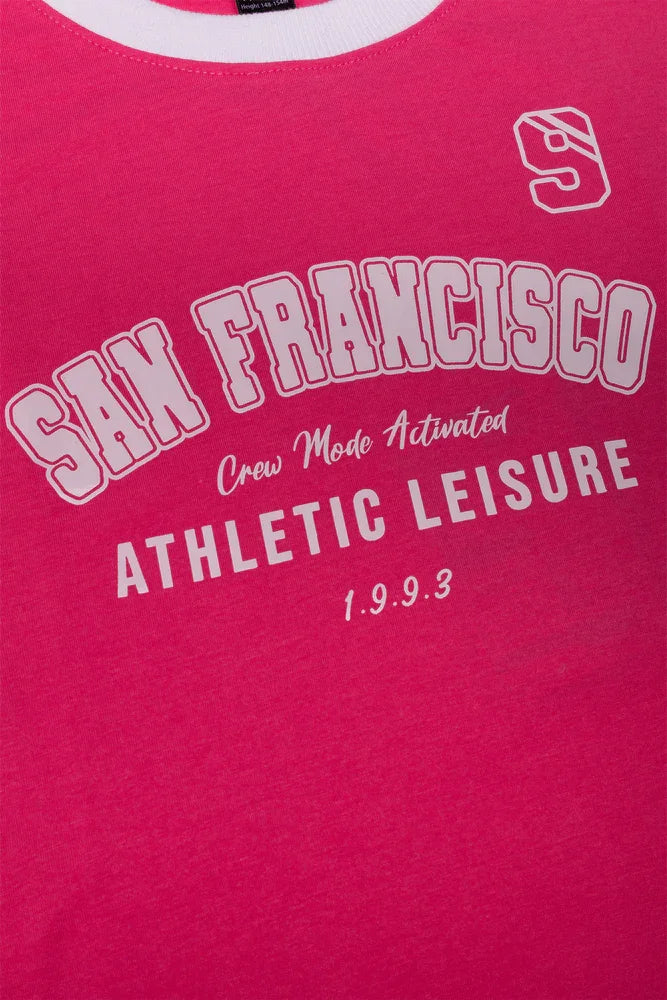 Short Sleeve Boxy T-Shirt Pink