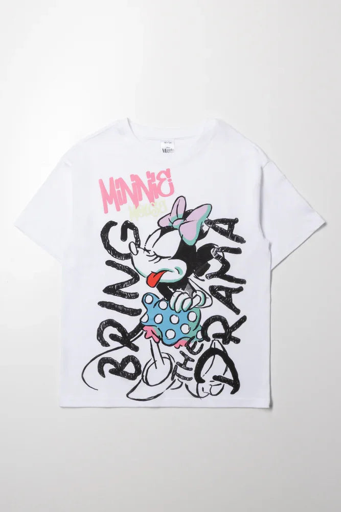 Minnie Mouse Oversized Short Sleeve T-Shirt White