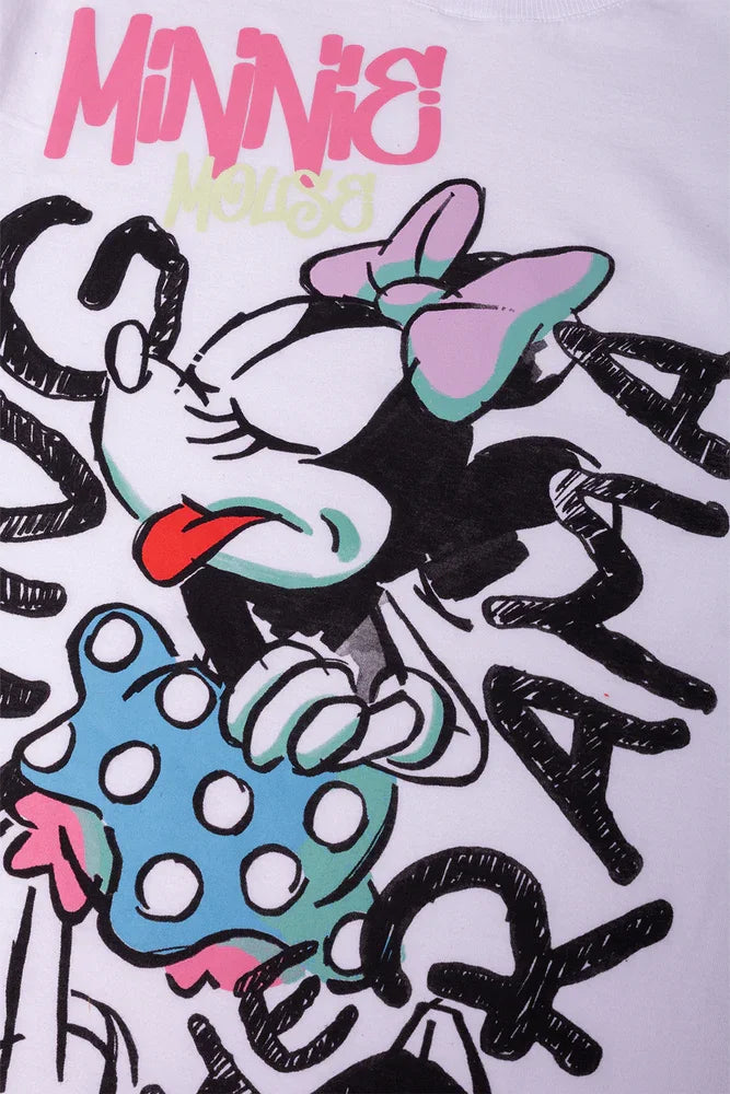 Minnie Mouse Oversized Short Sleeve T-Shirt White