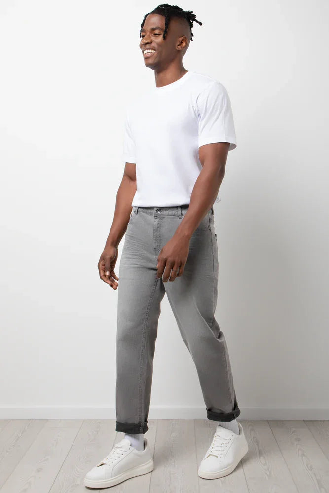 Straight Leg Denim Jeans Grey (2)