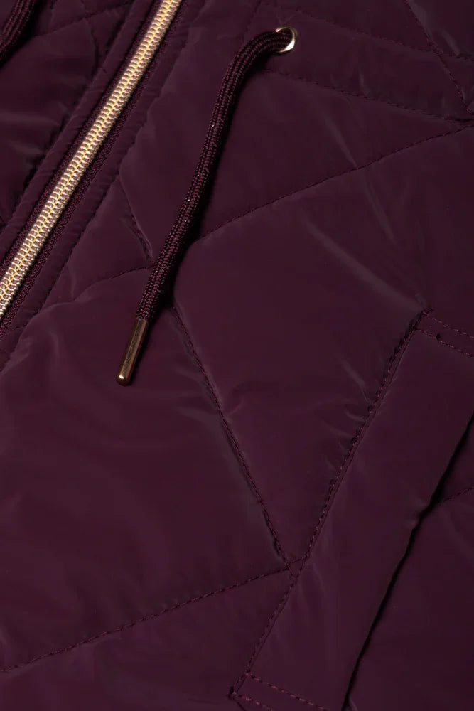Hooded Puffer Jacket Burgundy (1)