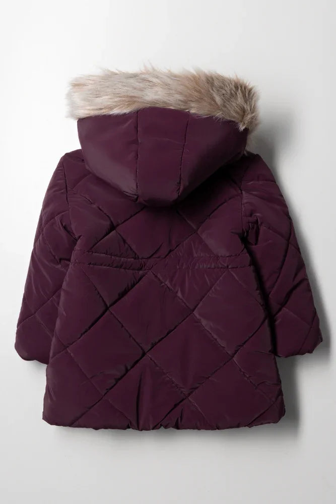 Hooded Puffer Jacket Burgundy (3)