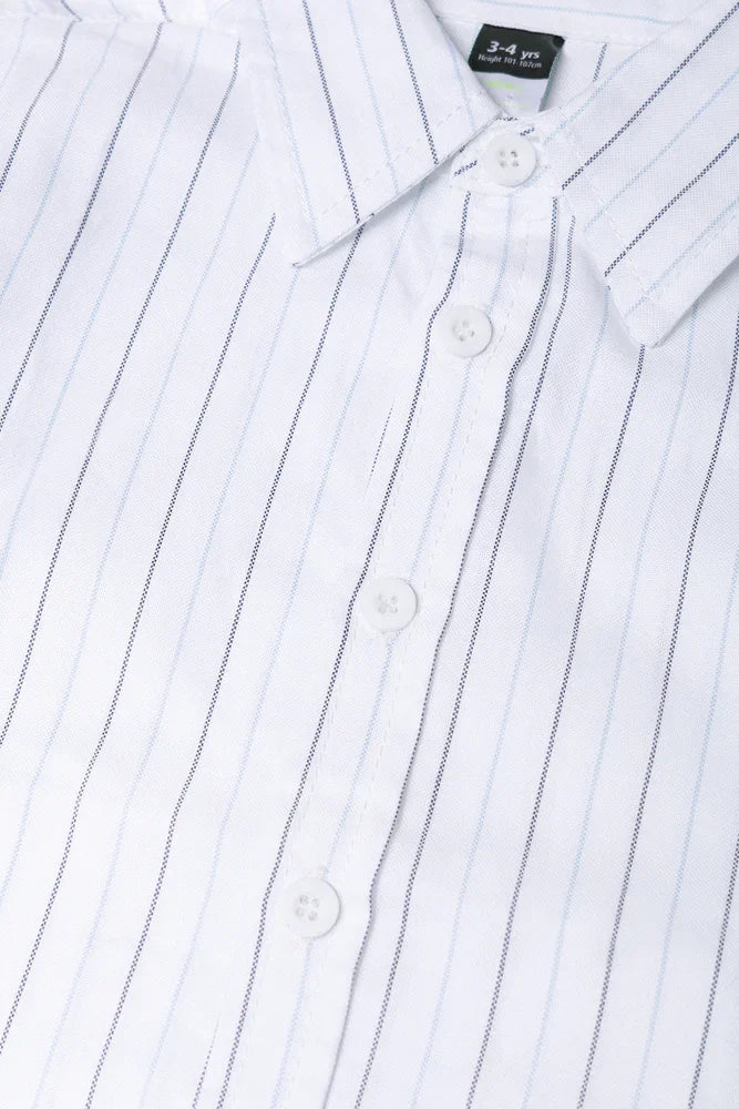 Long Sleeve Stripe Shirt White And Blue
