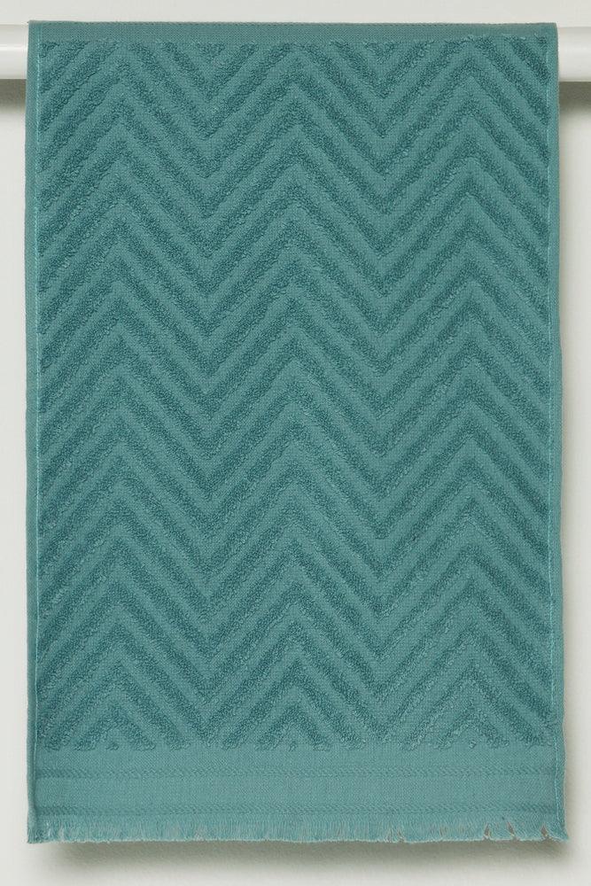 Textured Fringe Guest Towel Blue