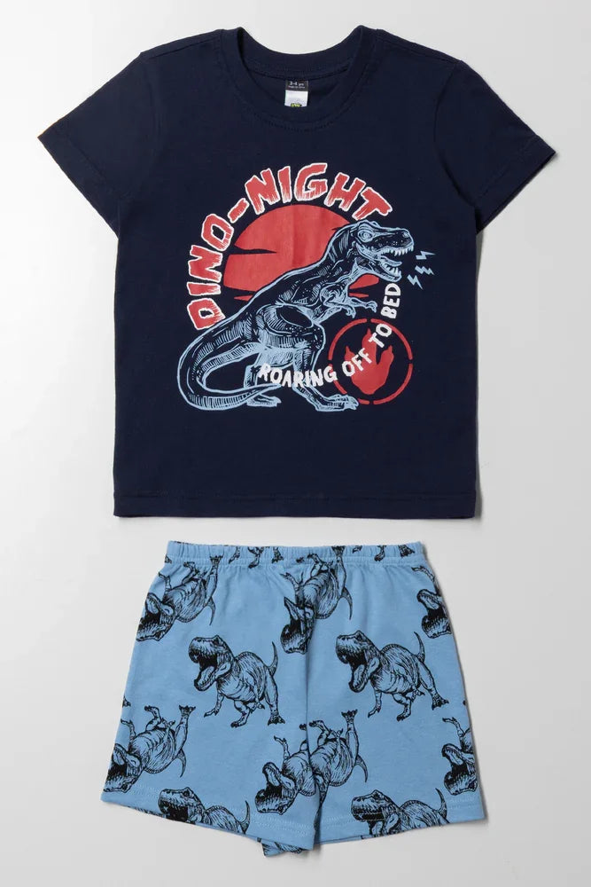 Dino Short Sleeve Pyjamas Navy