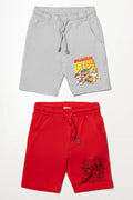 2 Pack Paw Patrol Shorts Red And Grey