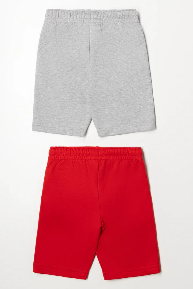2 Pack Paw Patrol Shorts Red And Grey (3)