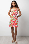 Floral Print Dress Red