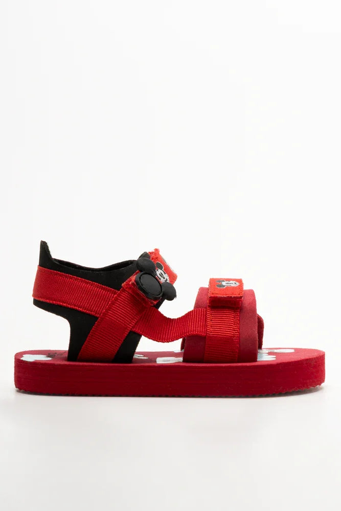 Mickey Mouse Double Velcro Strap Sandals Red