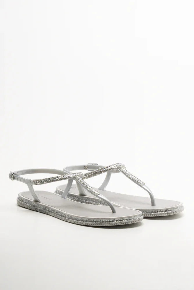 Jelly Thong Sandals Light Grey