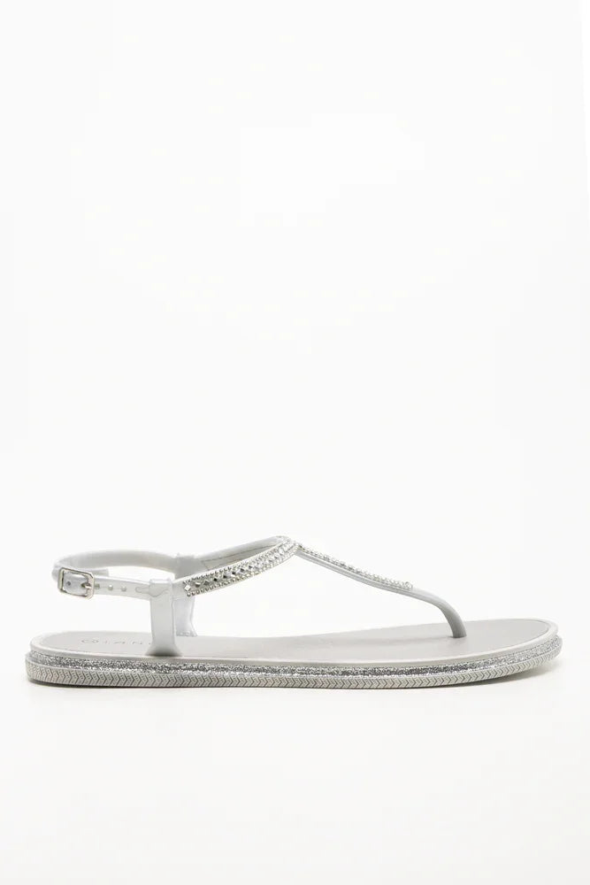 Jelly Thong Sandals Light Grey