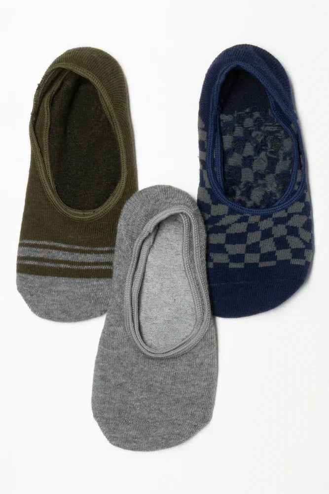 3 Pack Secret Socks Green, Navy And Grey