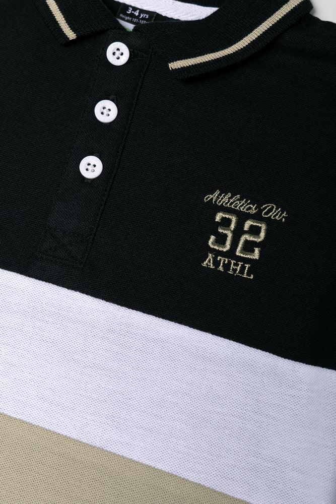 Colourblock Fashion Golfer Black And Sage
