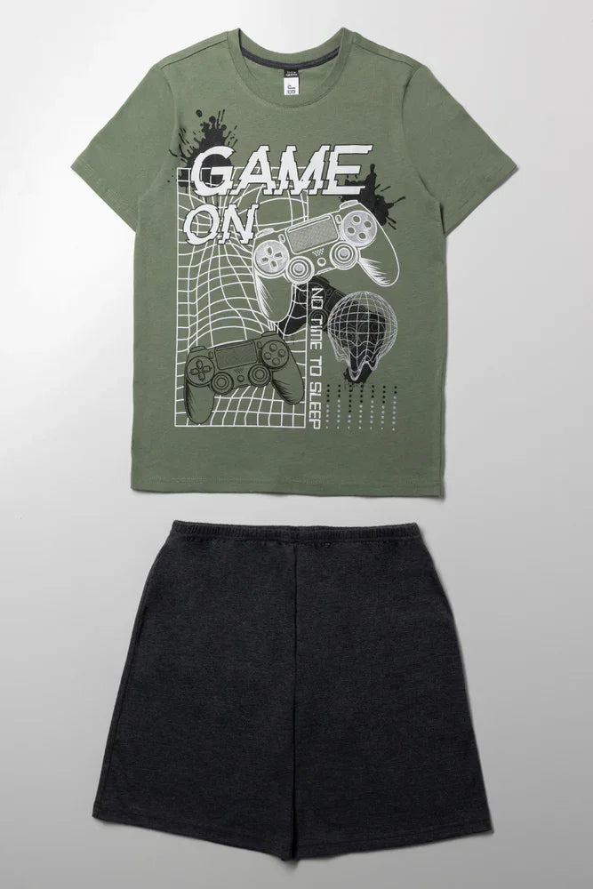 Gamer Short Sleeve Pyjamas Green