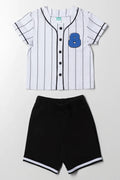 2 Piece Baseball Set Black And White