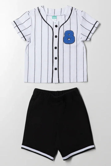 2 Piece Baseball Set Black And White