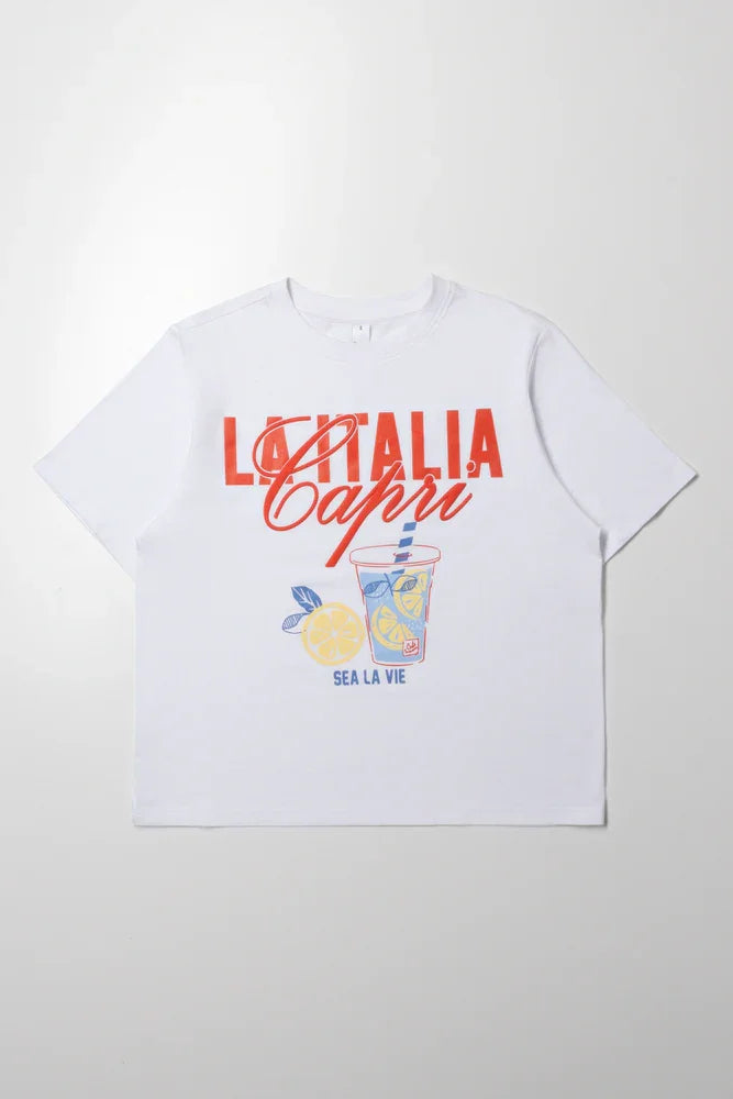 Regular Graphic Tshirt White