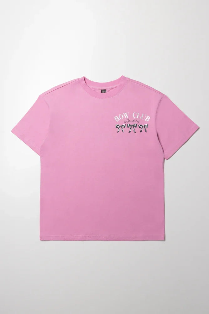 Oversized Bows T-Shirt Pink