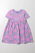 Strawberry Short Sleeve Dress Purple