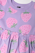 Strawberry Short Sleeve Dress Purple (1)