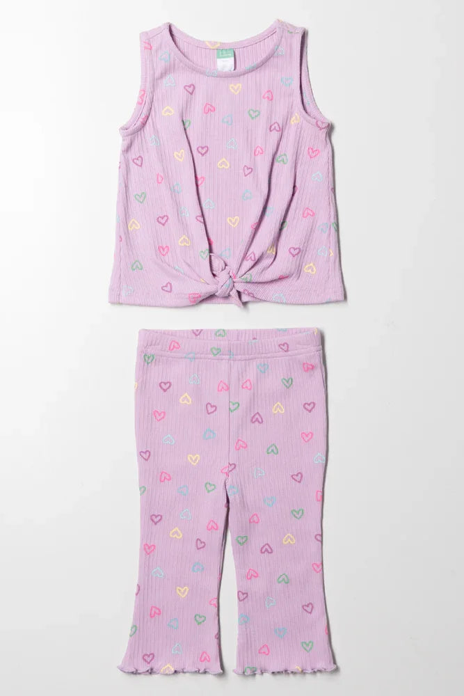 Flare Pants Set Purple