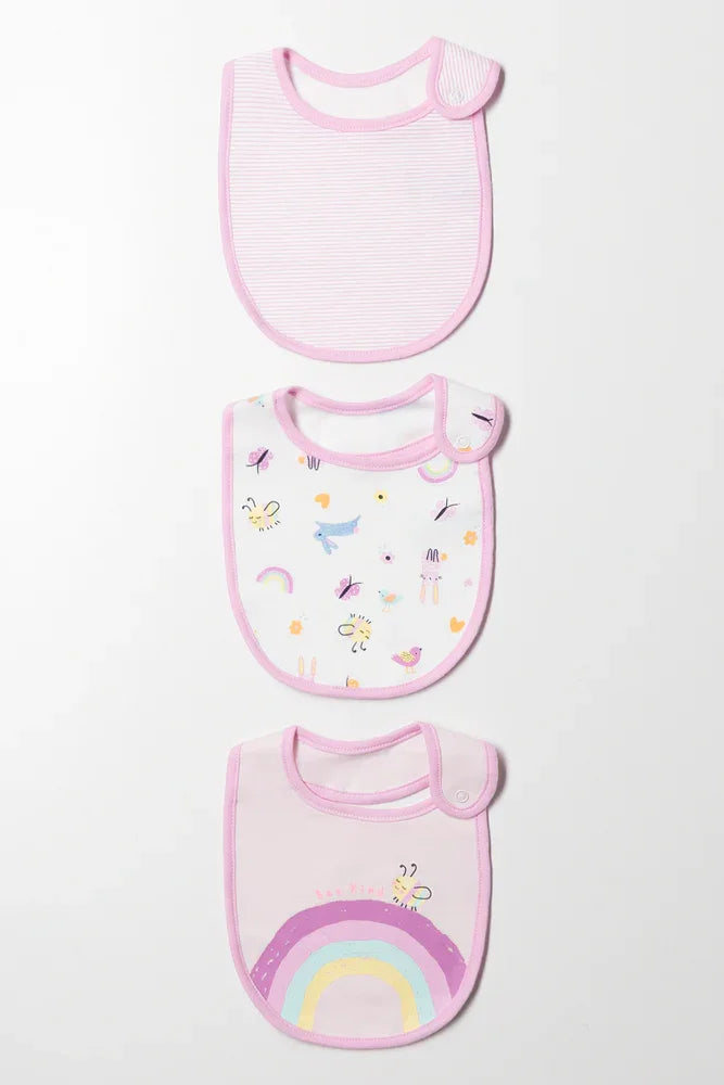 3 Pack Bibs Pink