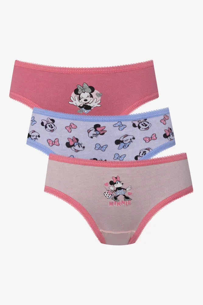 Minnie Mouse 3 Pack Bikini Panties Pink And Lilac